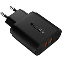 AUKEY Quick Charge 3.0 Cargador de Pared 39W Dual Puerto Cargador Móvil para Samsung Galaxy S8 - S8+- Note 8- iPhone XS…